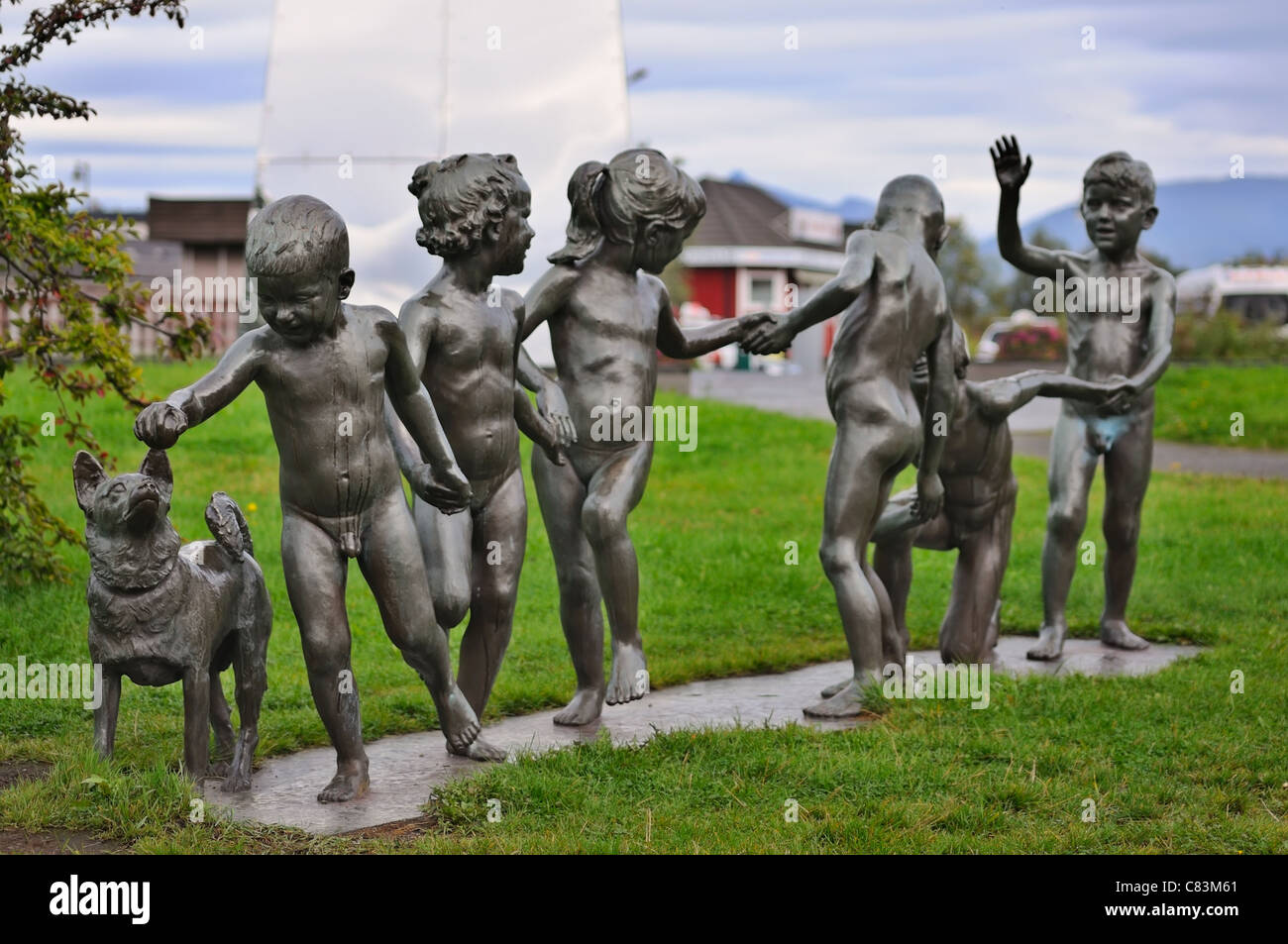 Estatuas en Narvik, Noruega Foto de stock