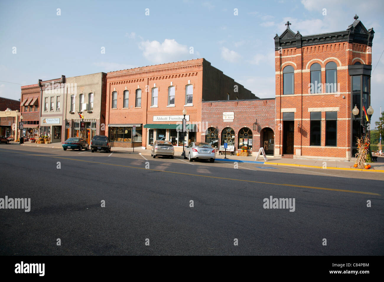 Centro histórico de la ciudad de distrito de negocios en Wabasha Minnesota USA Foto de stock