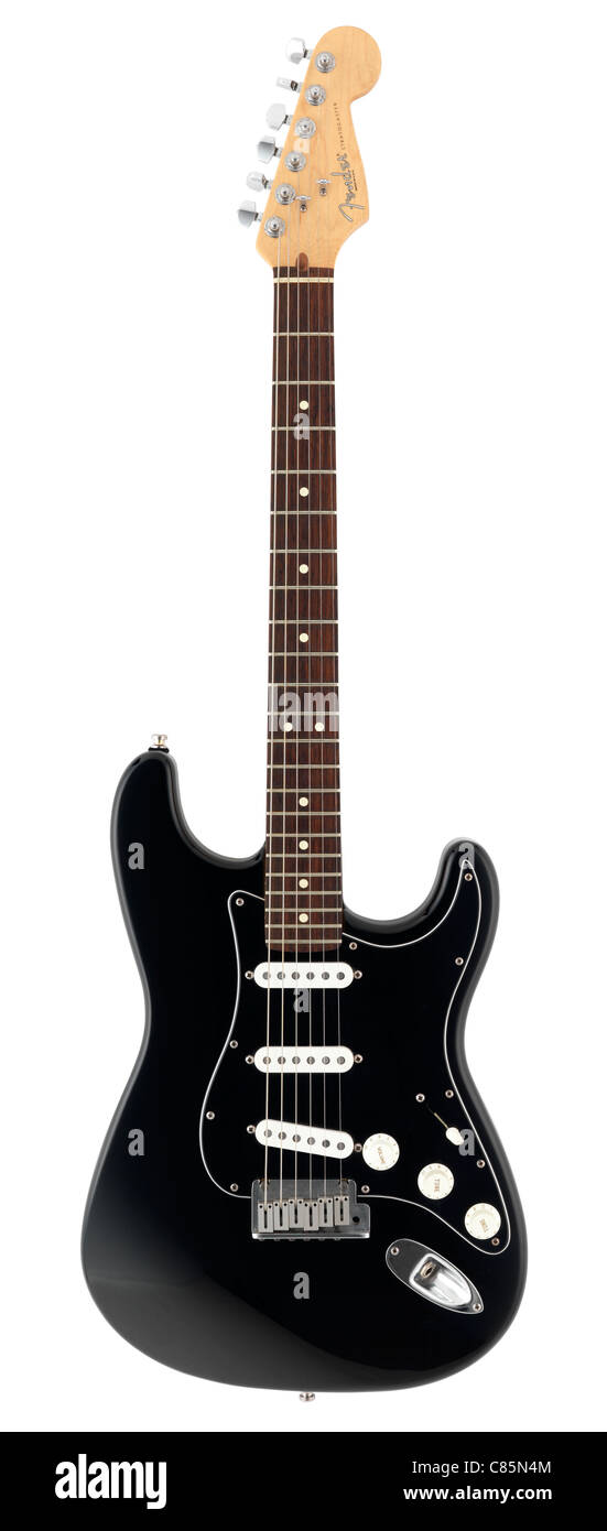 Fender Stratocaster guitarra con cuerpo negro Fotografía de stock - Alamy