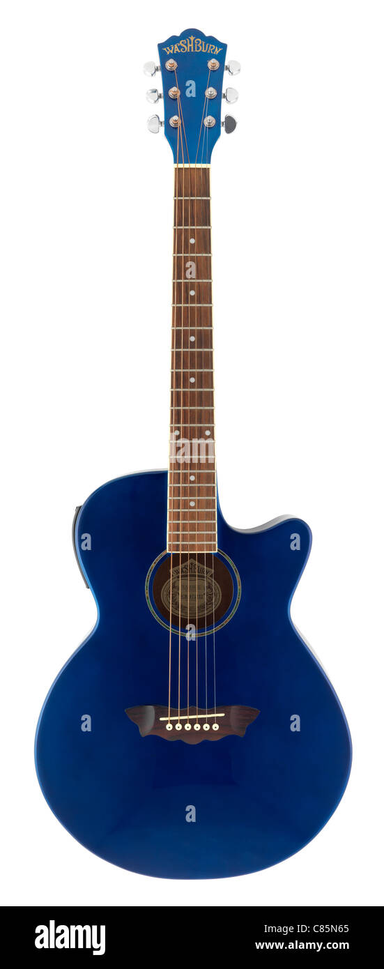 Washburn EA-16 guitarra con cuerpo metálico azul Fotografía de stock - Alamy