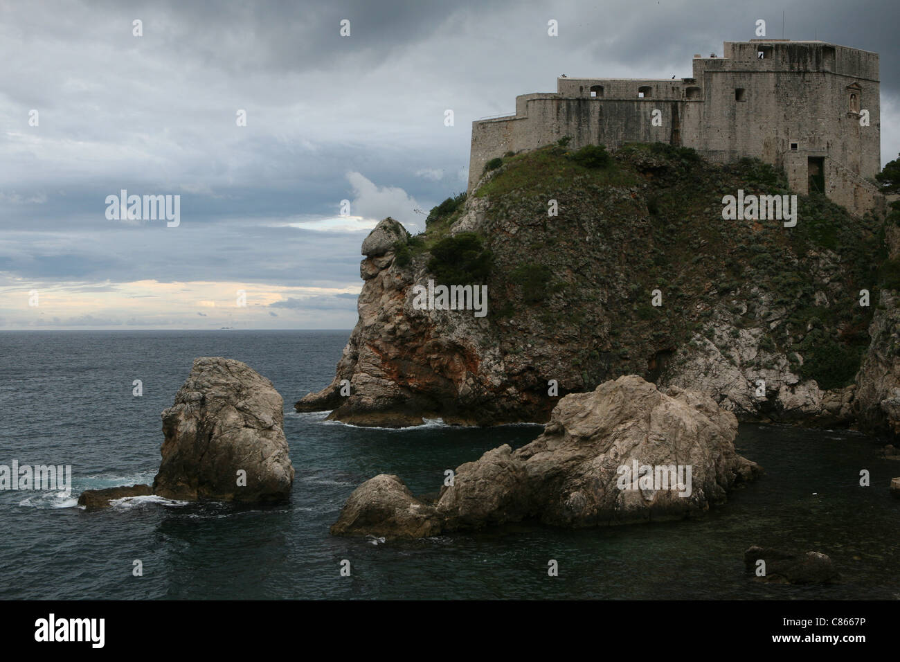 Fortaleza, cerca de la Puerta Pile en Dubrovnik, Croacia. Foto de stock