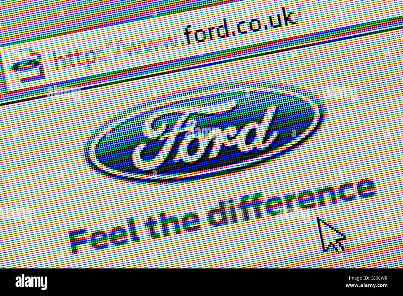Los coches de Ford logo y sitio web Cerrar Foto de stock