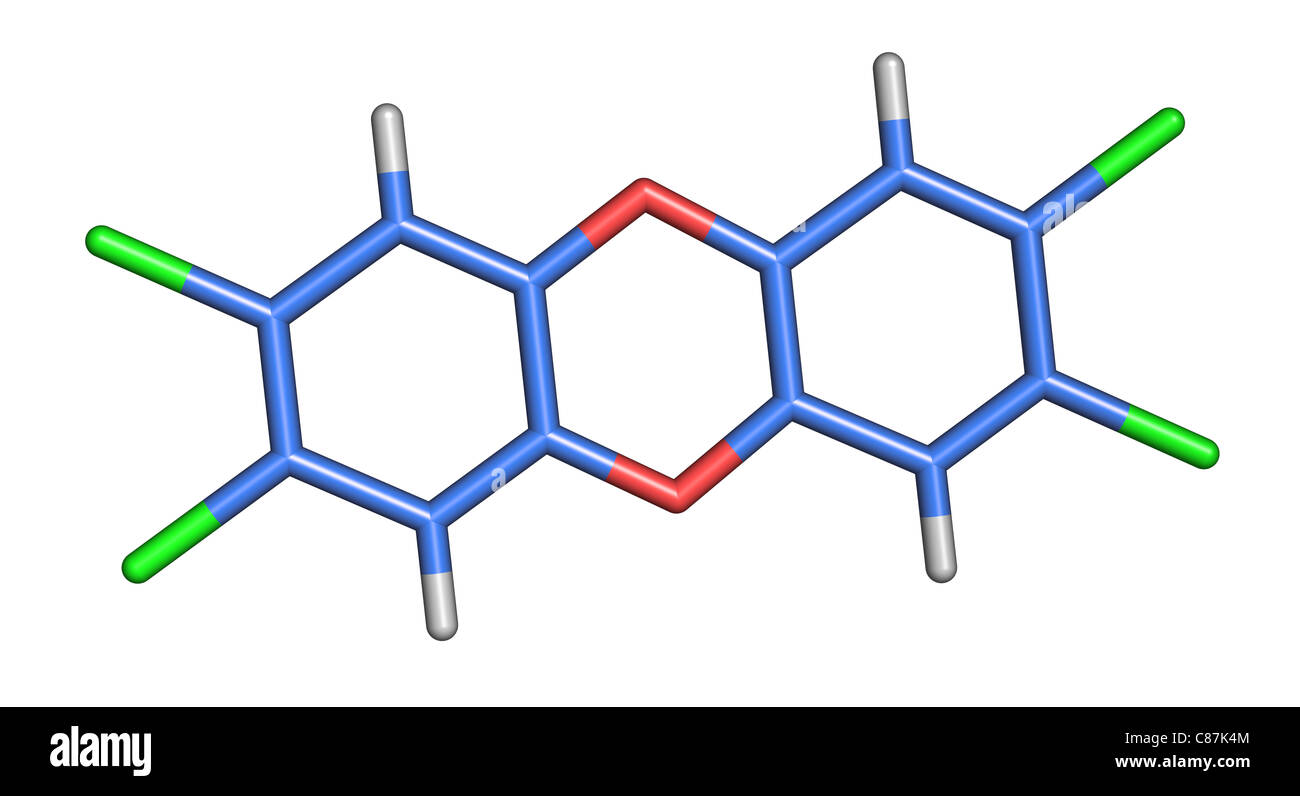 Molécula de dioxina - Las dibenzo-p-dioxinas policloradas (PCDD) o,  simplemente, pero imprecisa, las dioxinas Fotografía de stock - Alamy