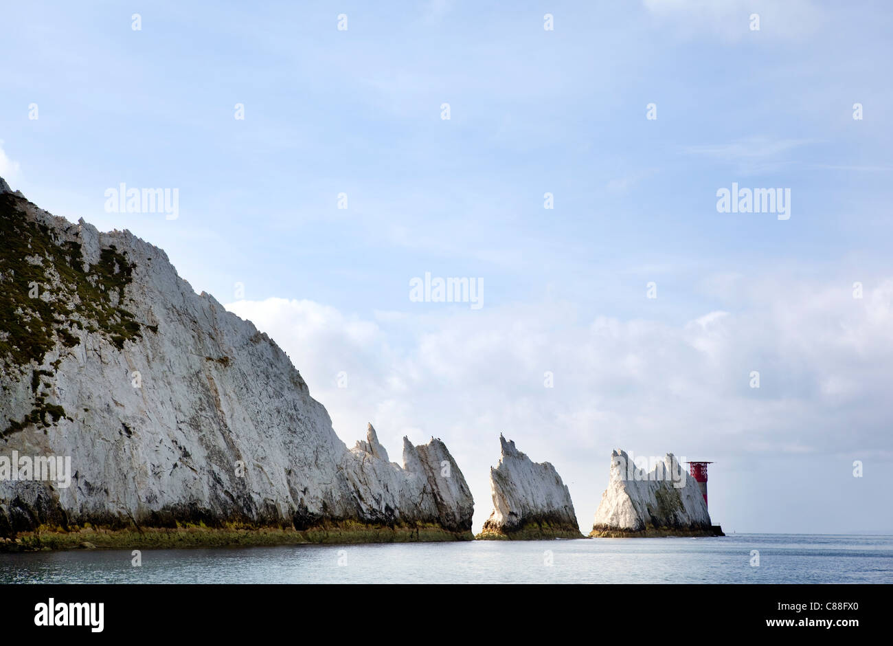 Las agujas, la Isla de Wight Foto de stock