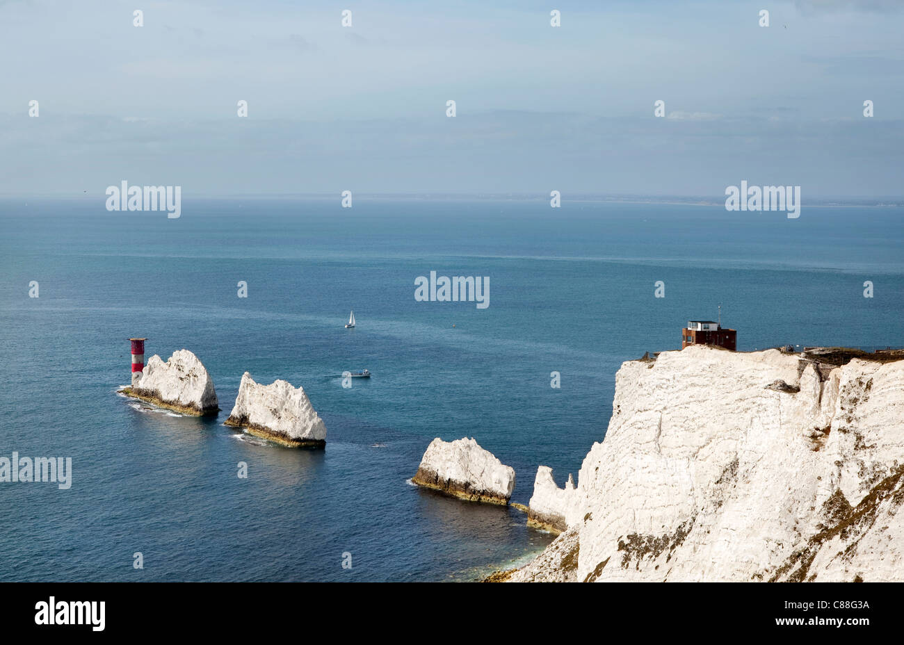 Las agujas, la Isla de Wight Foto de stock