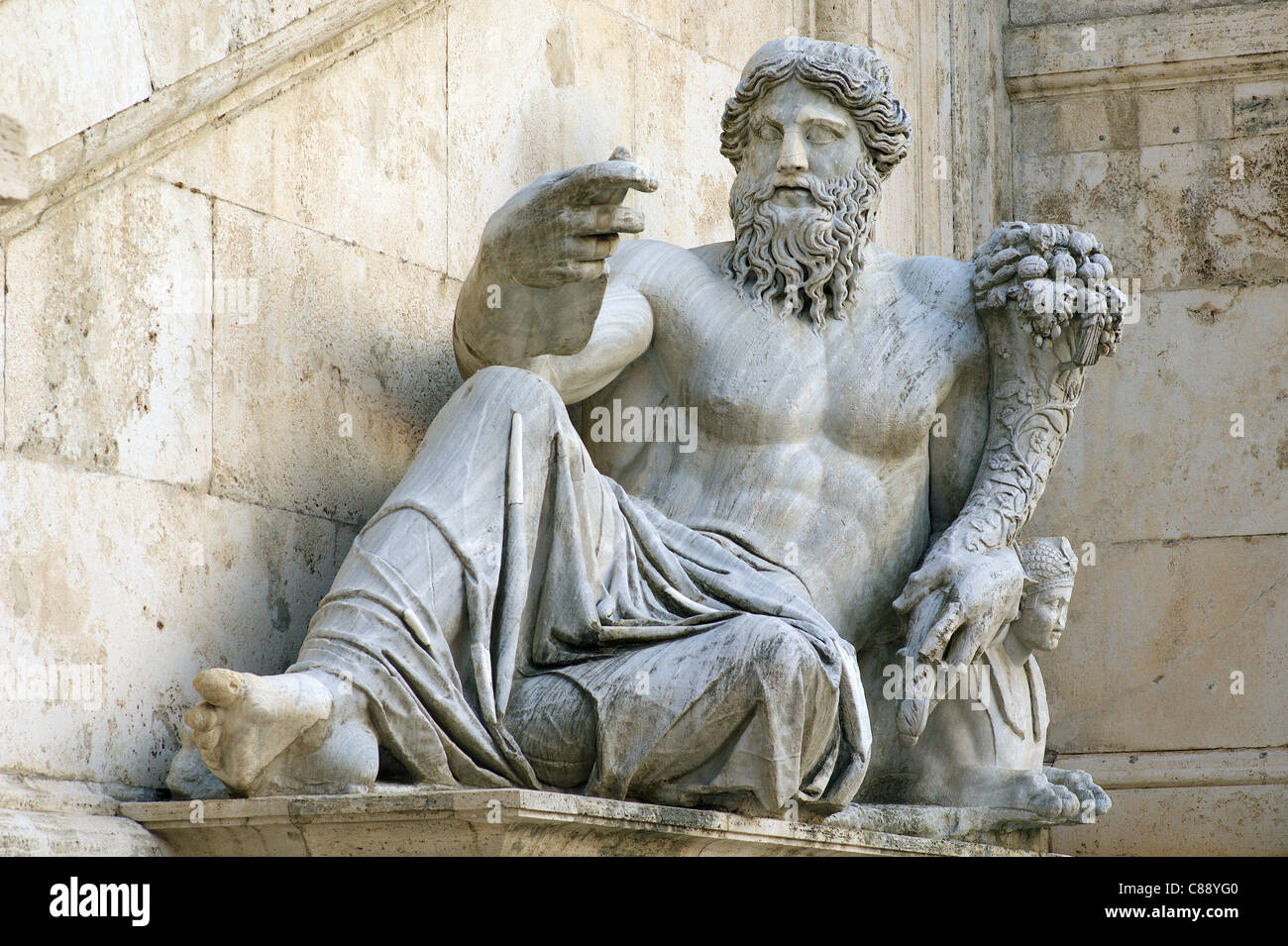 Escultura personificación del río Nilo Campidoglio Roma Italia Foto de stock