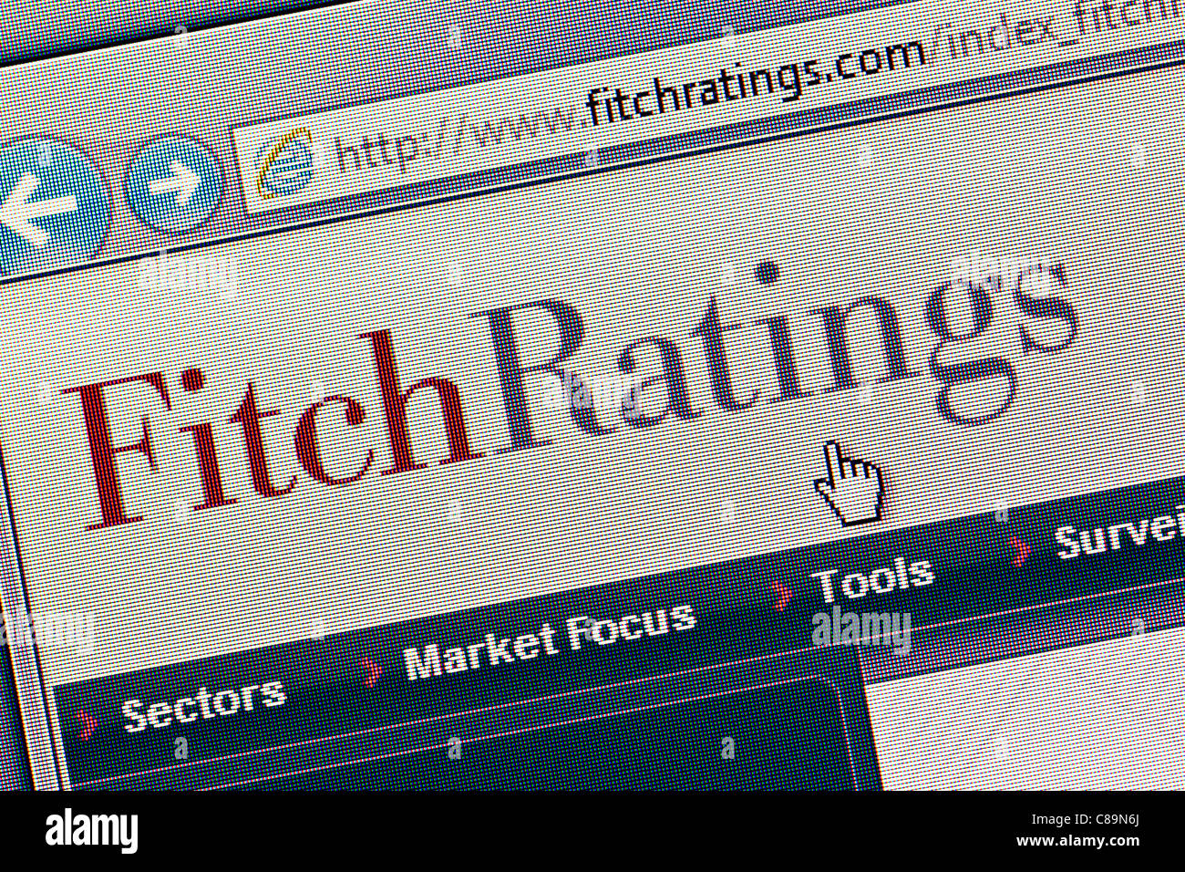 Fitch Ratings logo y sitio web Cerrar Foto de stock