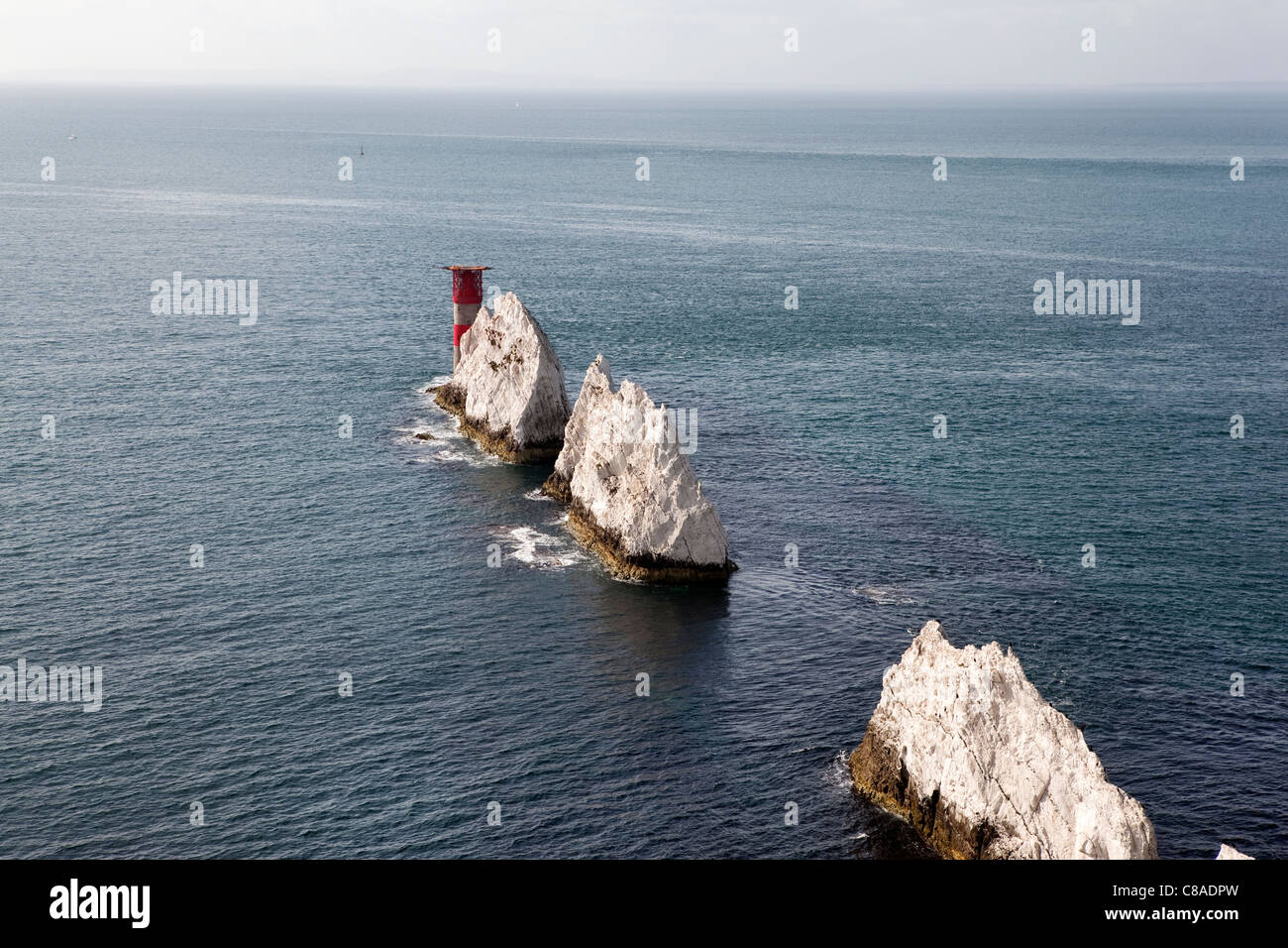 Las agujas, la Isla de Wight Foto de stock