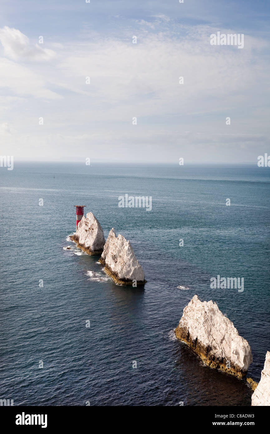 Las agujas, la Isla de Wight Foto de stock