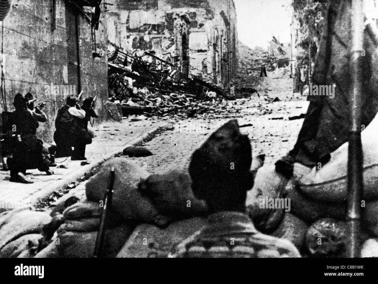 El asedio del Alcázar de Toledo, la Guerra Civil Española,1936 Foto de stock