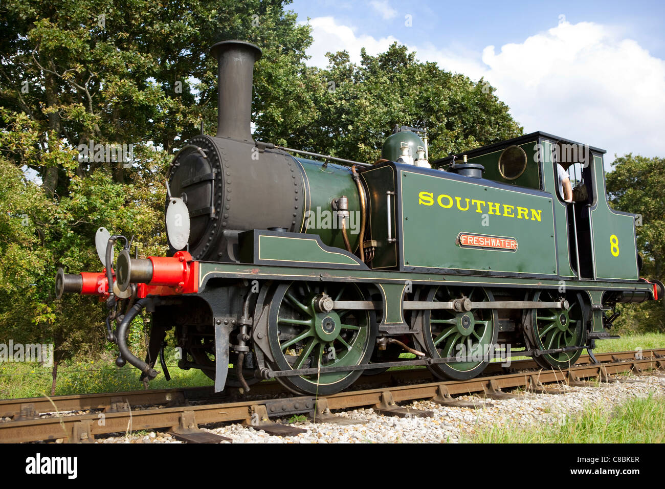 En la Isla de Wight, un tren de vapor, Foto de stock