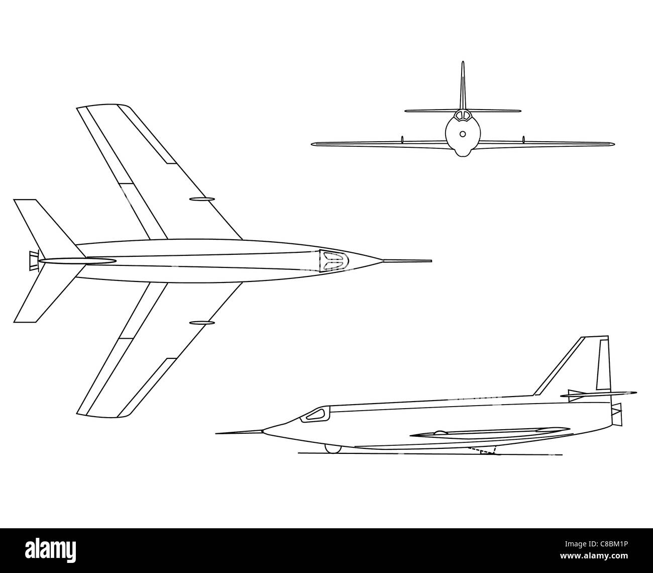 3 aviones ver ilustración X-2 Foto de stock