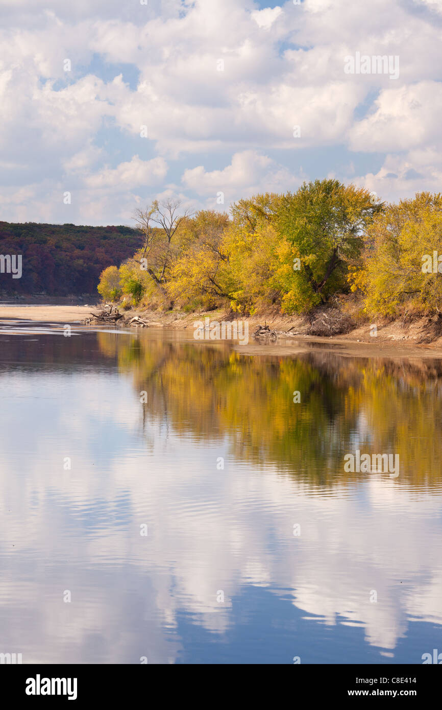 El río Des Moines, Lacey-Keosauqua State Park, Van Buren County, Iowa Foto de stock