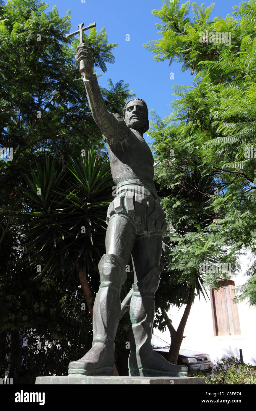 Estatua de Pedro Alvares Cabral en Santarem, Portugal. Foto de stock