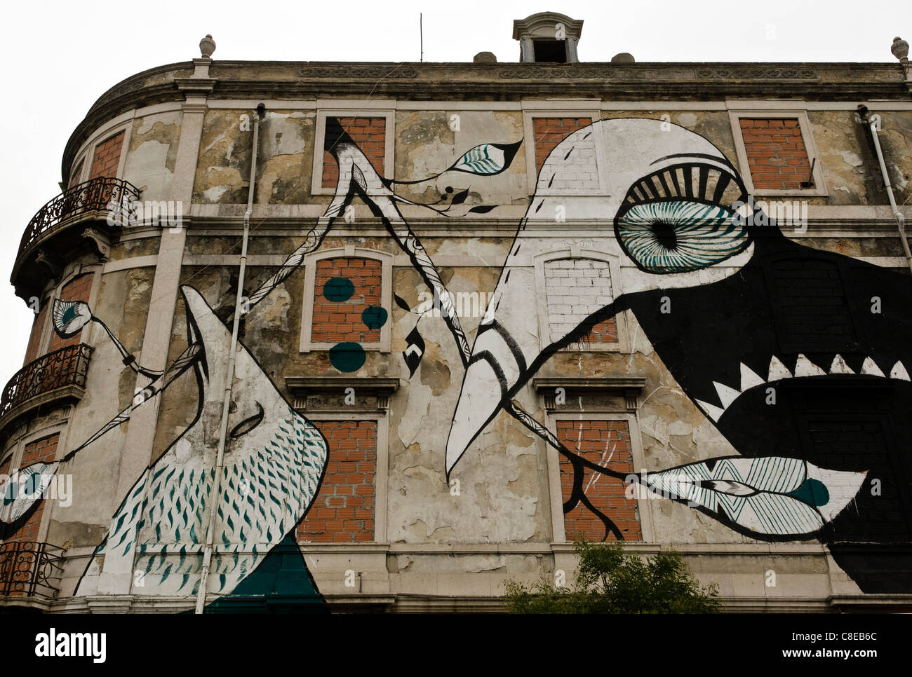 Street art, murales, Lisboa, Portugal Foto de stock