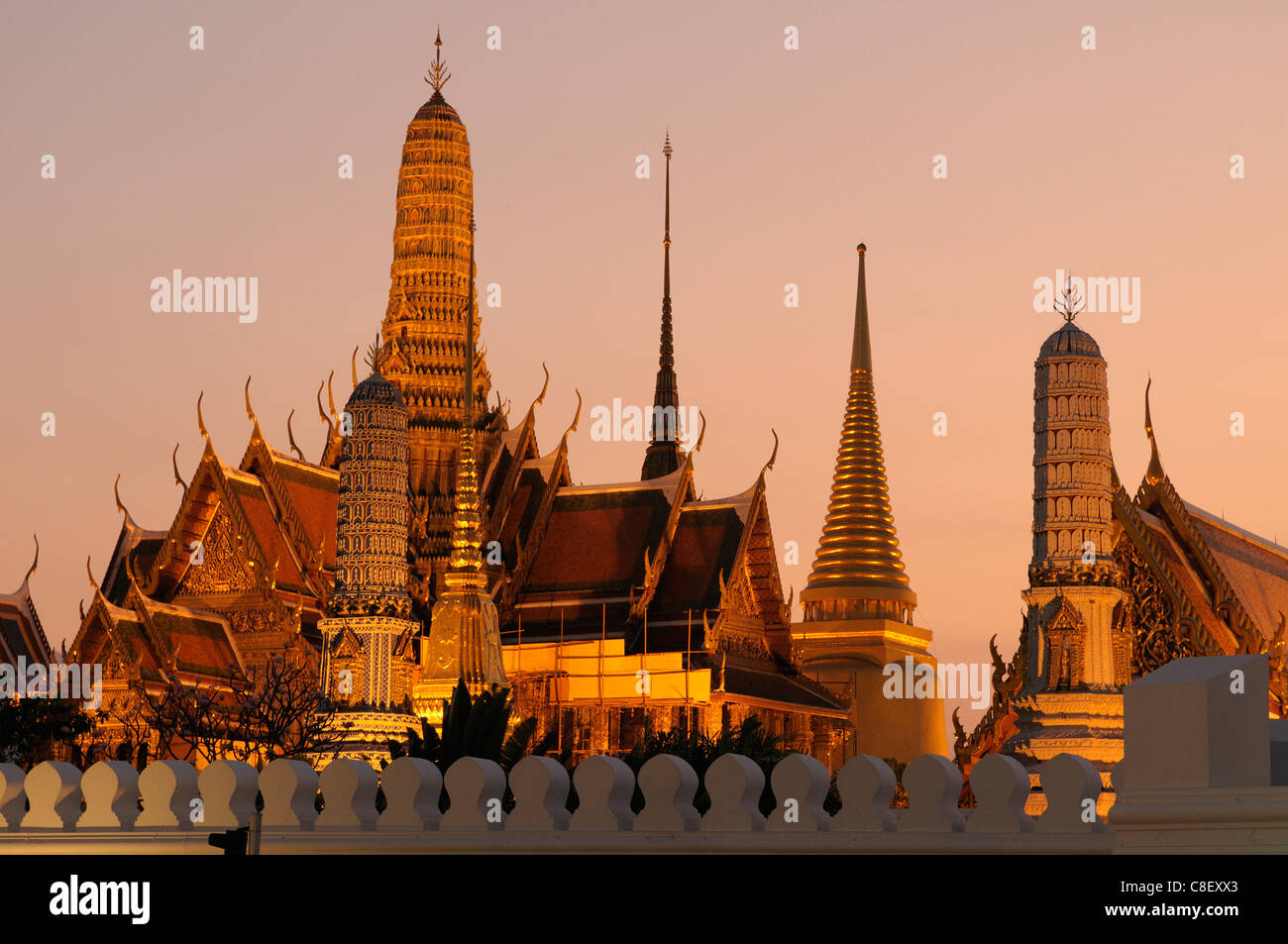 Dask, templo Wat Phra Kaew, el Gran Palacio, vieja ciudad, Bangkok, Tailandia, Asia Foto de stock