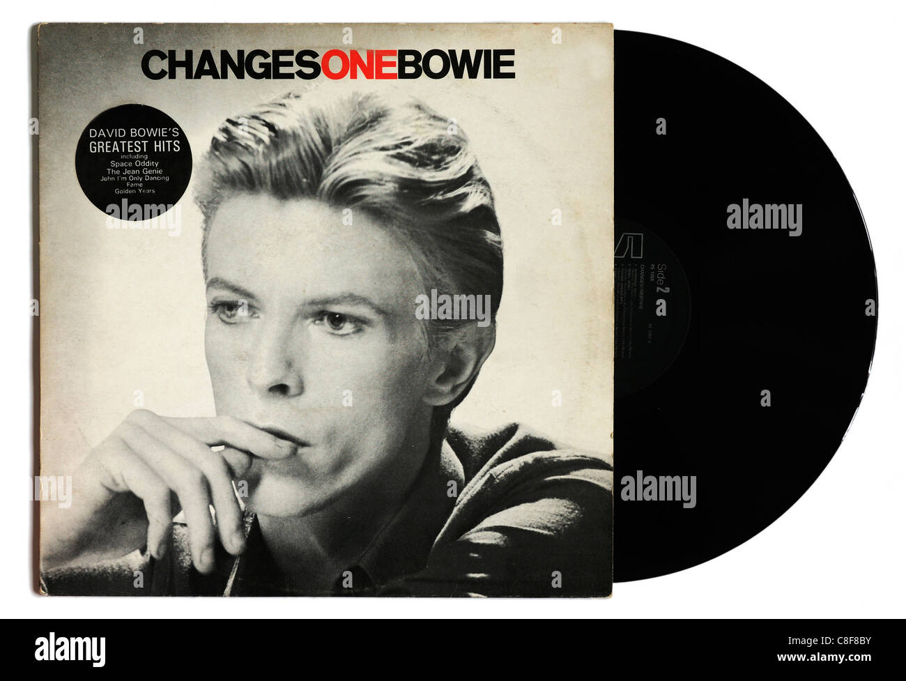 David Bowie cambia un álbum Foto de stock