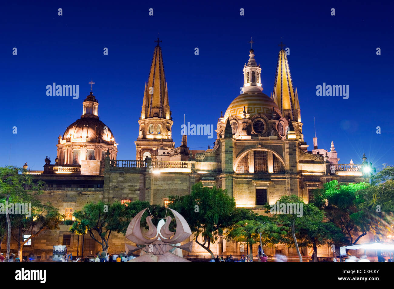 Catedral, en la Plaza de Armas, en Guadalajara, México Foto de stock