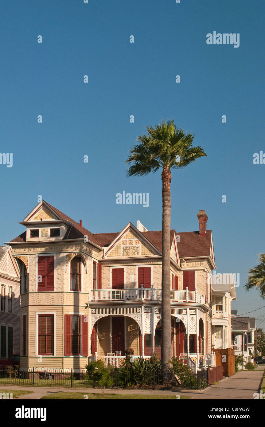 Frederick Beissner House, construido 1898, arquitectura Victoriana, Bola Avenue en East End, Distrito Histórico, Galveston, Texas, EE.UU. Foto de stock