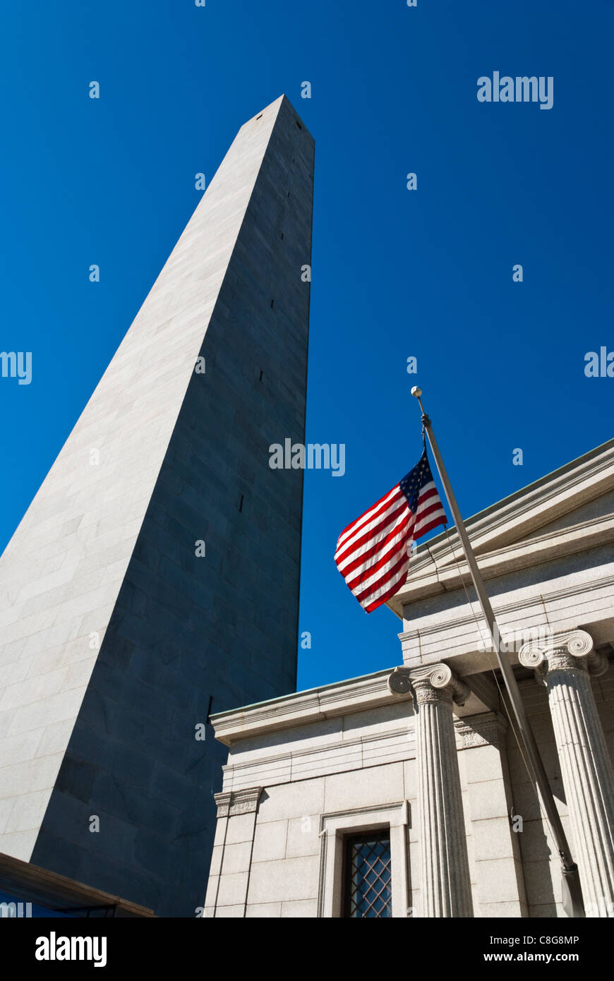 El Bunker hill Monument, Boston. Foto de stock