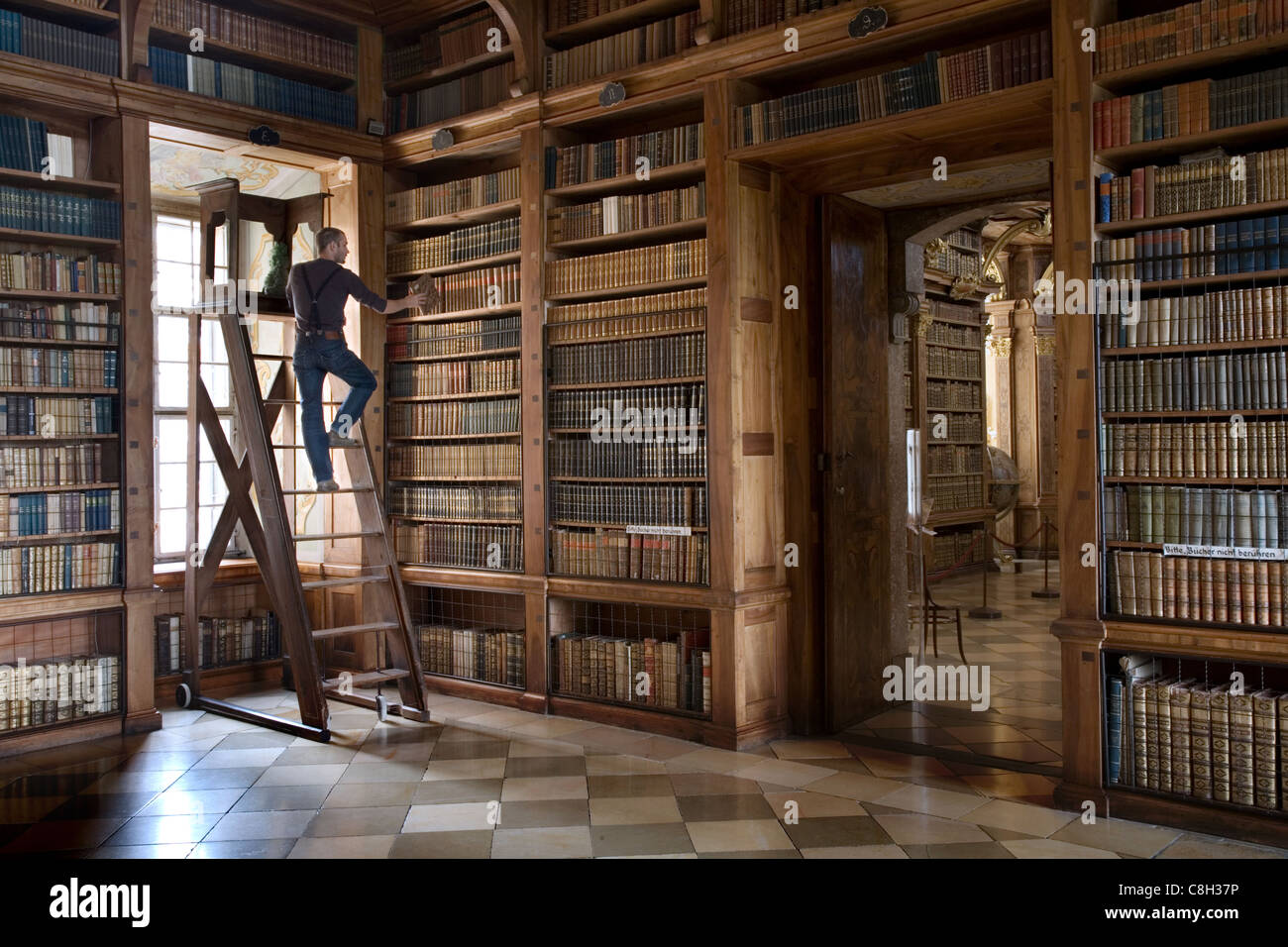 La Biblioteca de la abadía de Melk, Austria Foto de stock
