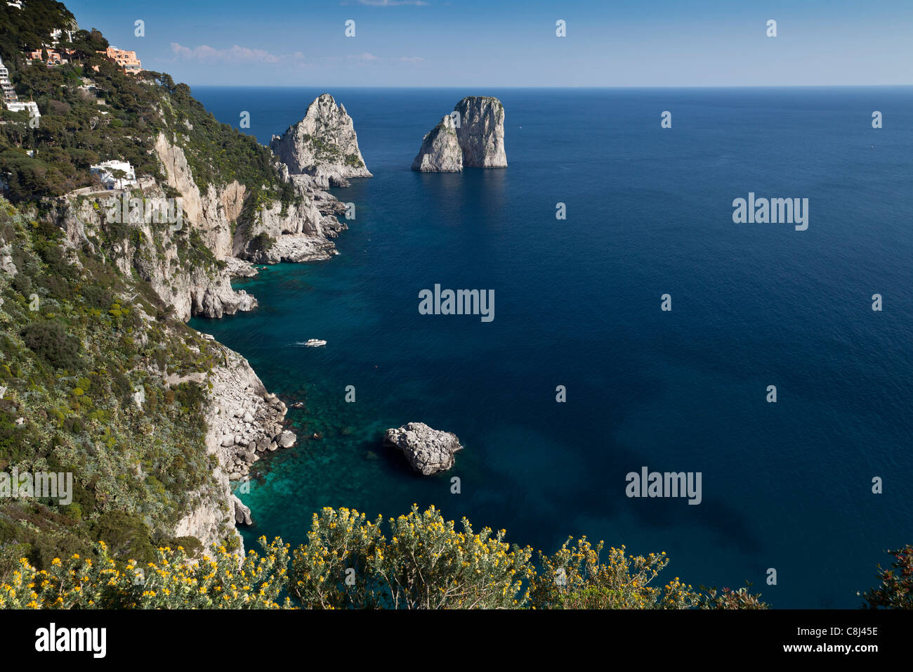 Campania, Capri, Fels, Golf von Neapel, Il Capo, Insel, Inselgruppe, Italien, Kampanien, Meer, Mittelmeer Foto de stock