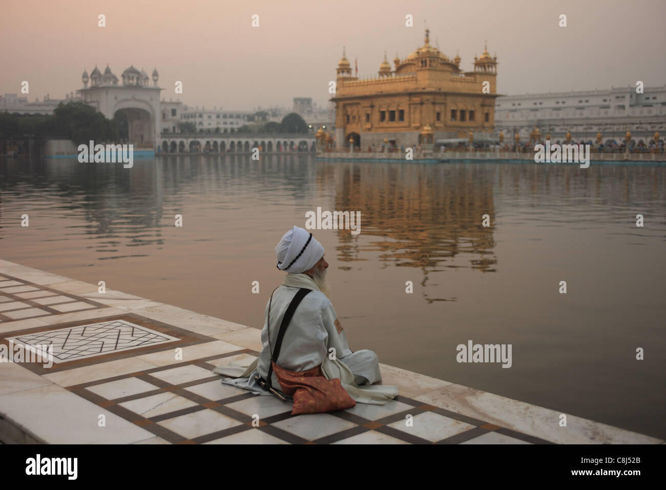 Templo de Oro, sikh de Amritsar, India, Asia, Punjab, Guru Arjun Dev, Sikhismus, Guru Nanak, centro espiritual, Mahatma Gandhi, gol Foto de stock