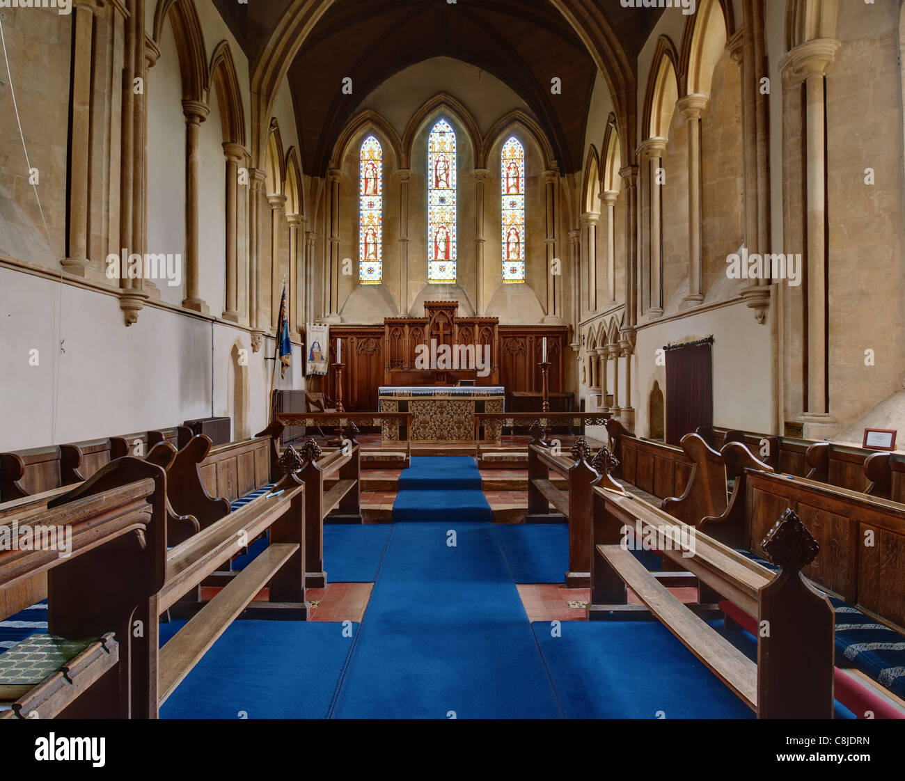 Uffington St Mary's Church Coro, interior Foto de stock