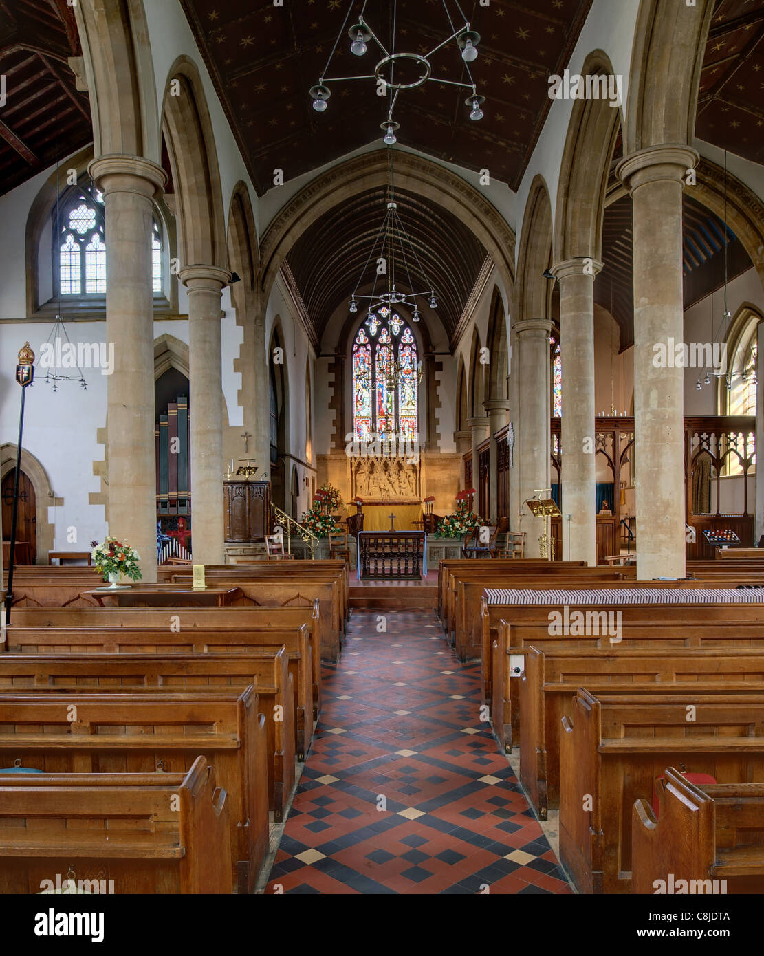 Wootton Bassett St Bartholomews,el interior de la Iglesia Foto de stock