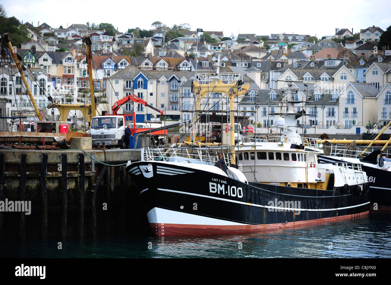 Brixham puerto pesquero, en el sur de Devon. Foto de stock