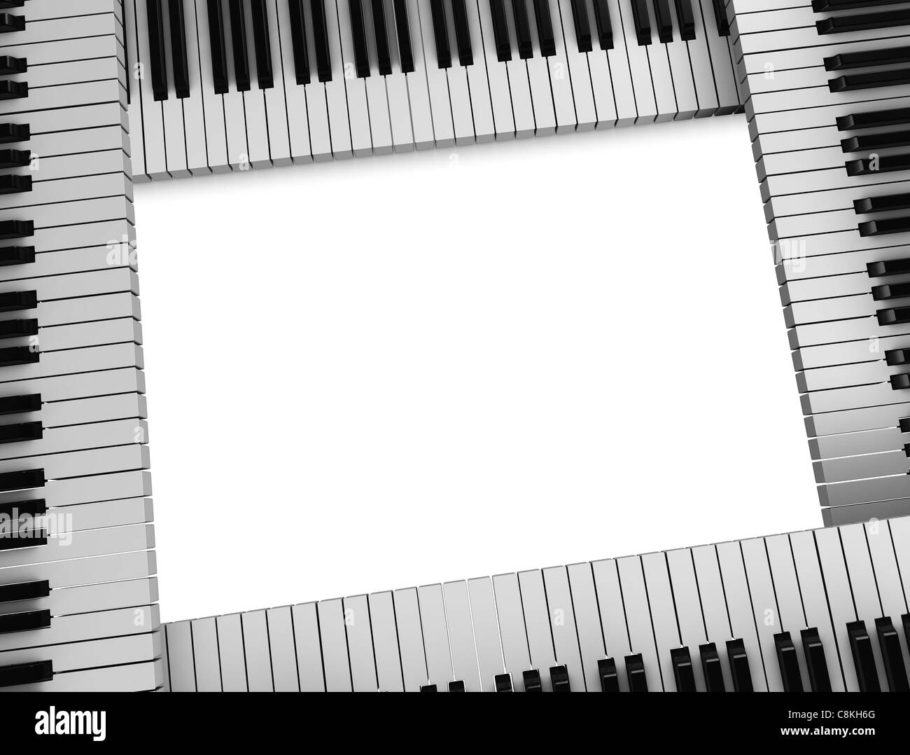 3d, imagen conceptual, marco de imagen en el teclado del piano Fotografía de  stock - Alamy