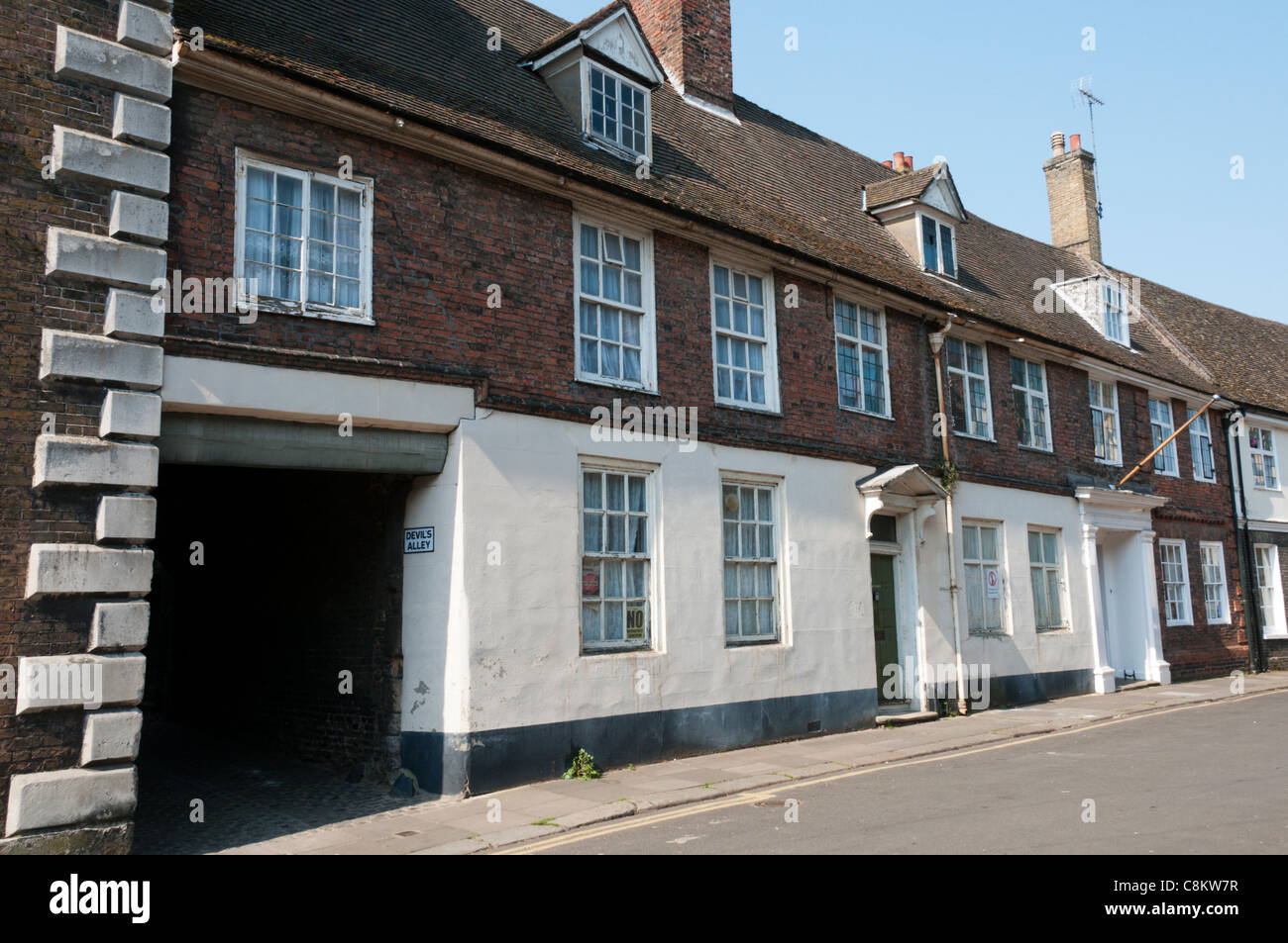 Histórico Nelson Street en King's Lynn, Norfolk, Inglaterra Foto de stock