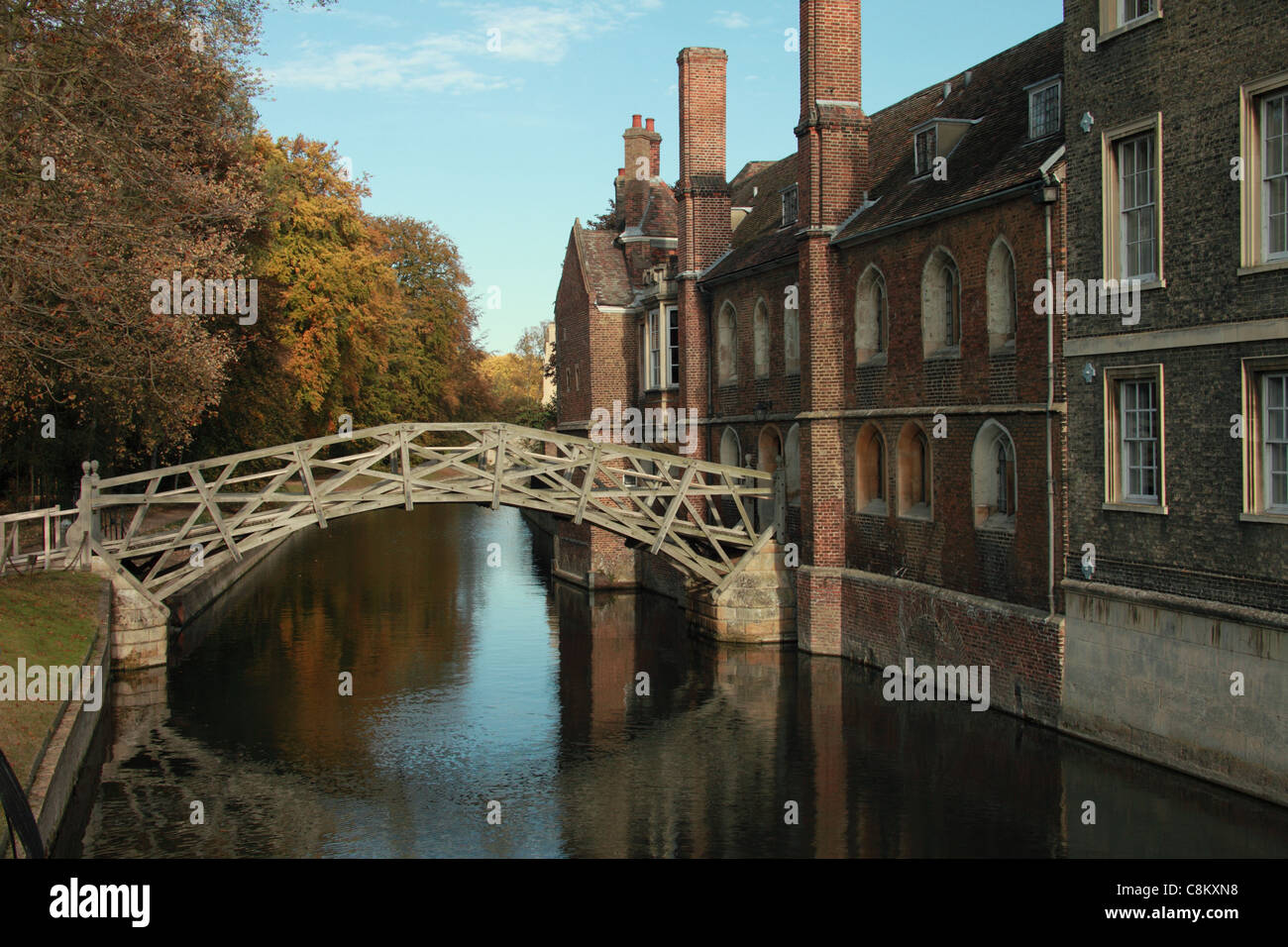 Puente Matemático, Queens' College, Cambridge Foto de stock
