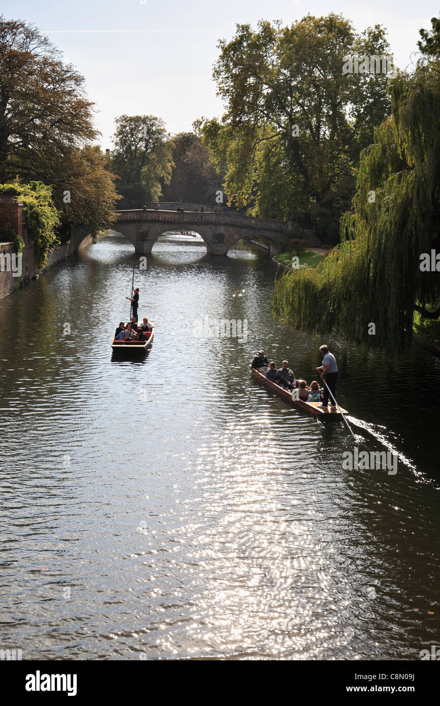 Navegar por el río Cam, Cambridge, Cambridgeshire, Inglaterra, Reino Unido. Foto de stock