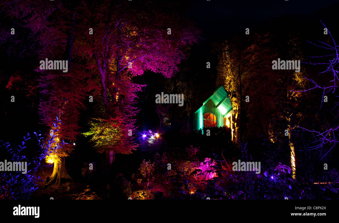 El bosque encantado 2011 Espectáculo de luz y sonido de octubre de 2011, Pitlochry, Perthshire, Escocia Foto de stock