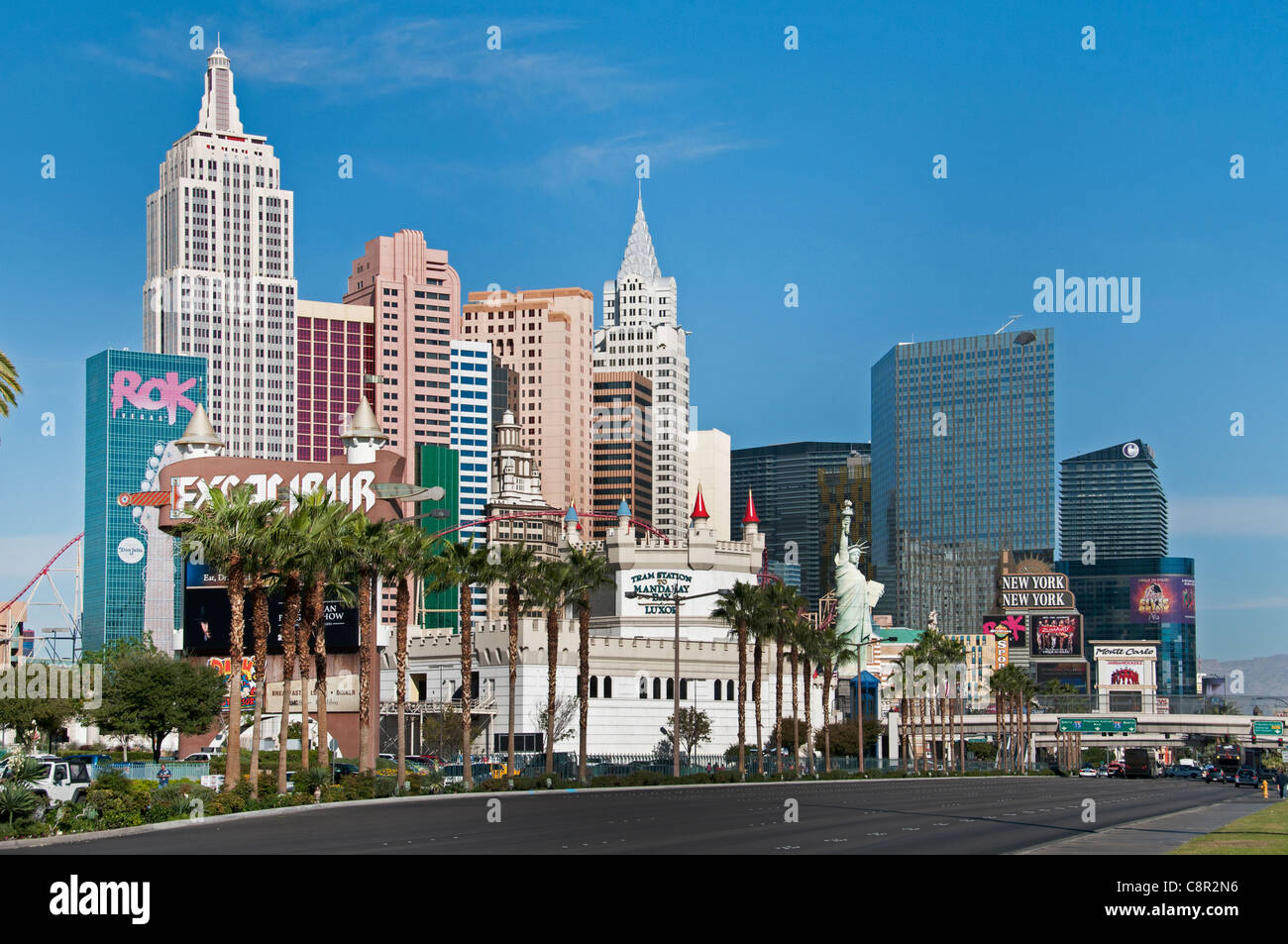 Casino De Nueva York Estatua de la libertad Strip de Las Vegas, la capital mundial del juego de Nevada de los Estados Unidos Foto de stock