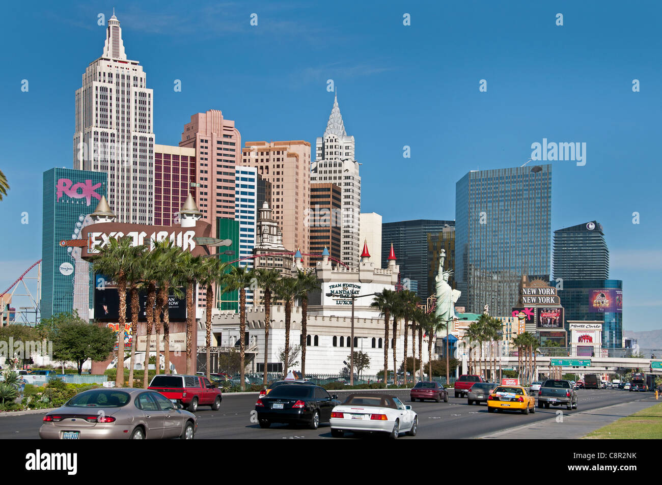 Casino De Nueva York Estatua de la libertad Strip de Las Vegas, la capital mundial del juego de Nevada de los Estados Unidos Foto de stock