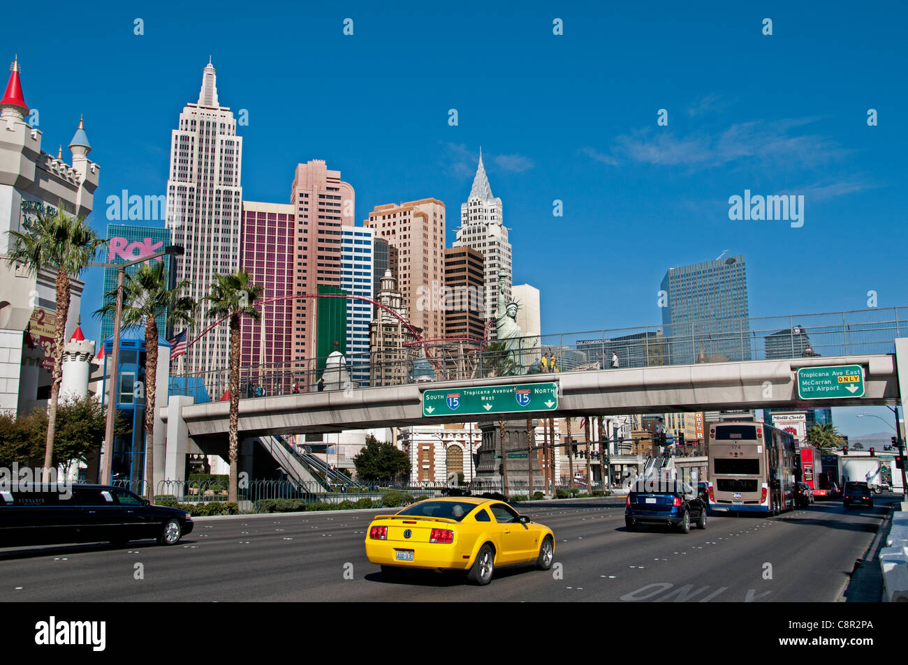 Casino De Nueva York Estatua de la libertad Strip de Las Vegas, la capital mundial del juego de Nevada de los Estados Unidos Foto de stock