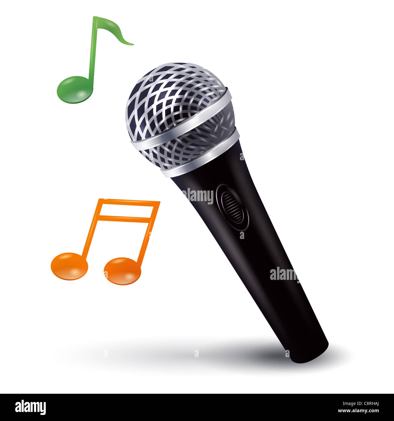 Illustration musical notes microphone fotografías e imágenes de alta  resolución - Alamy