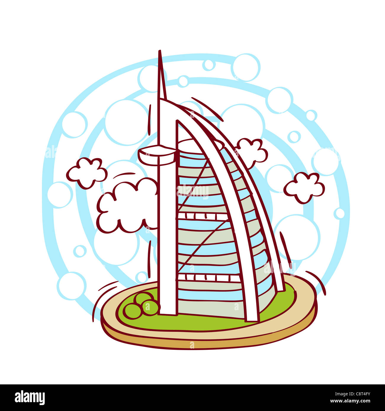 Ilustración de Burj Al Arab Hotel Foto de stock