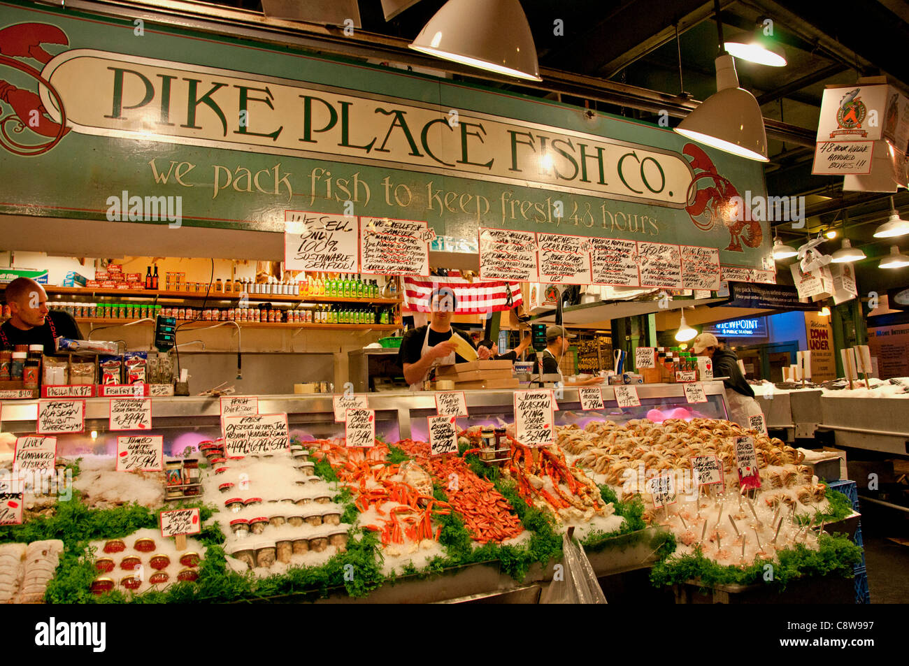 Mercado de pescado pike place seattle fotografías e imágenes de alta