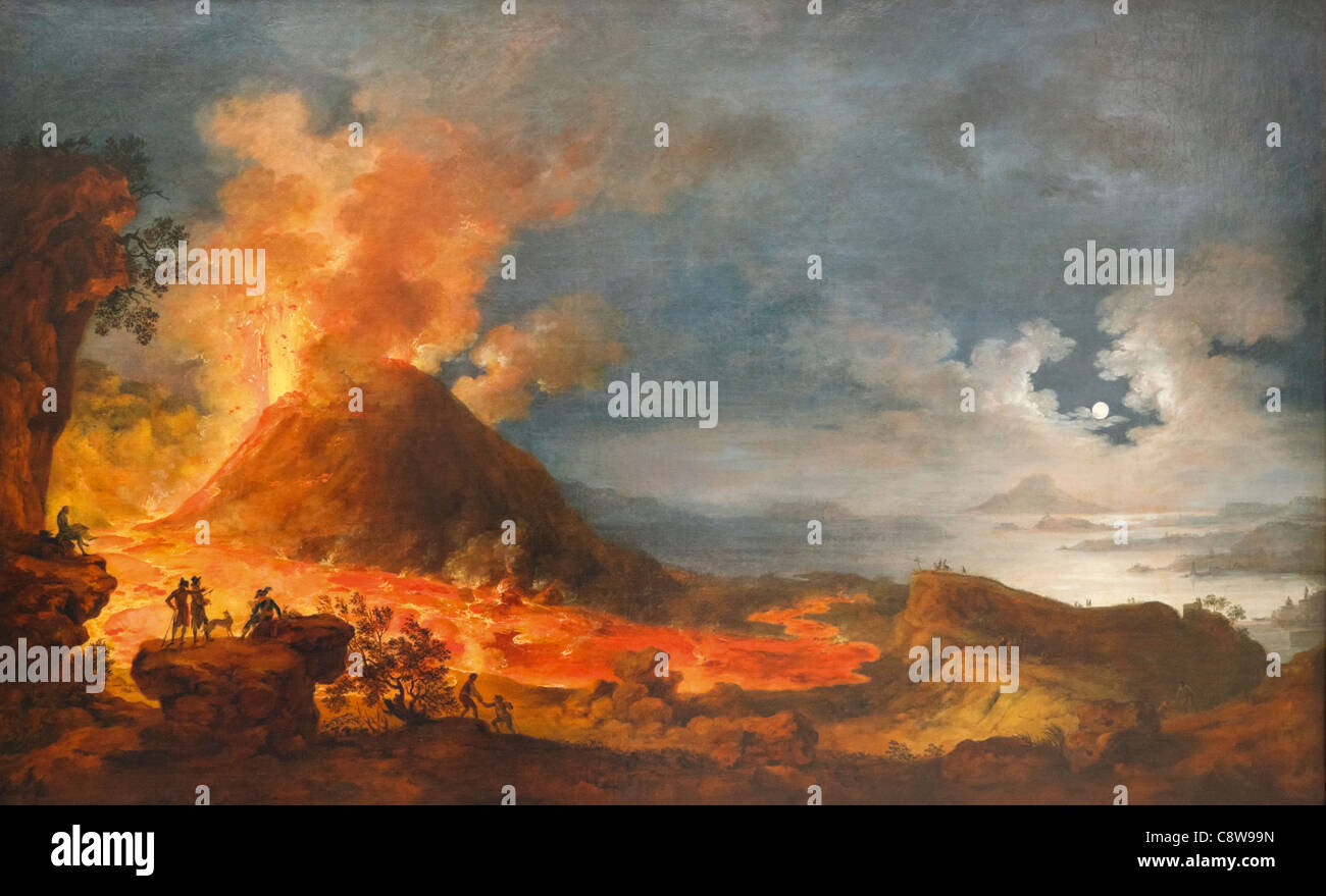 Erupción del Vesubio, Italia, 14 de mayo de 1771. Foto de stock