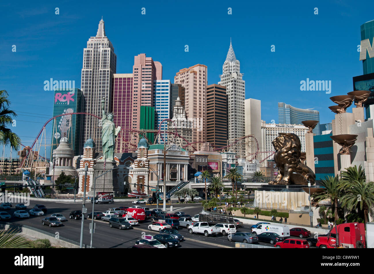 Casino De Nueva York Estatua de la libertad Strip de Las Vegas, la capital mundial del juego de Nevada de los Estados Unidos Foto de stock