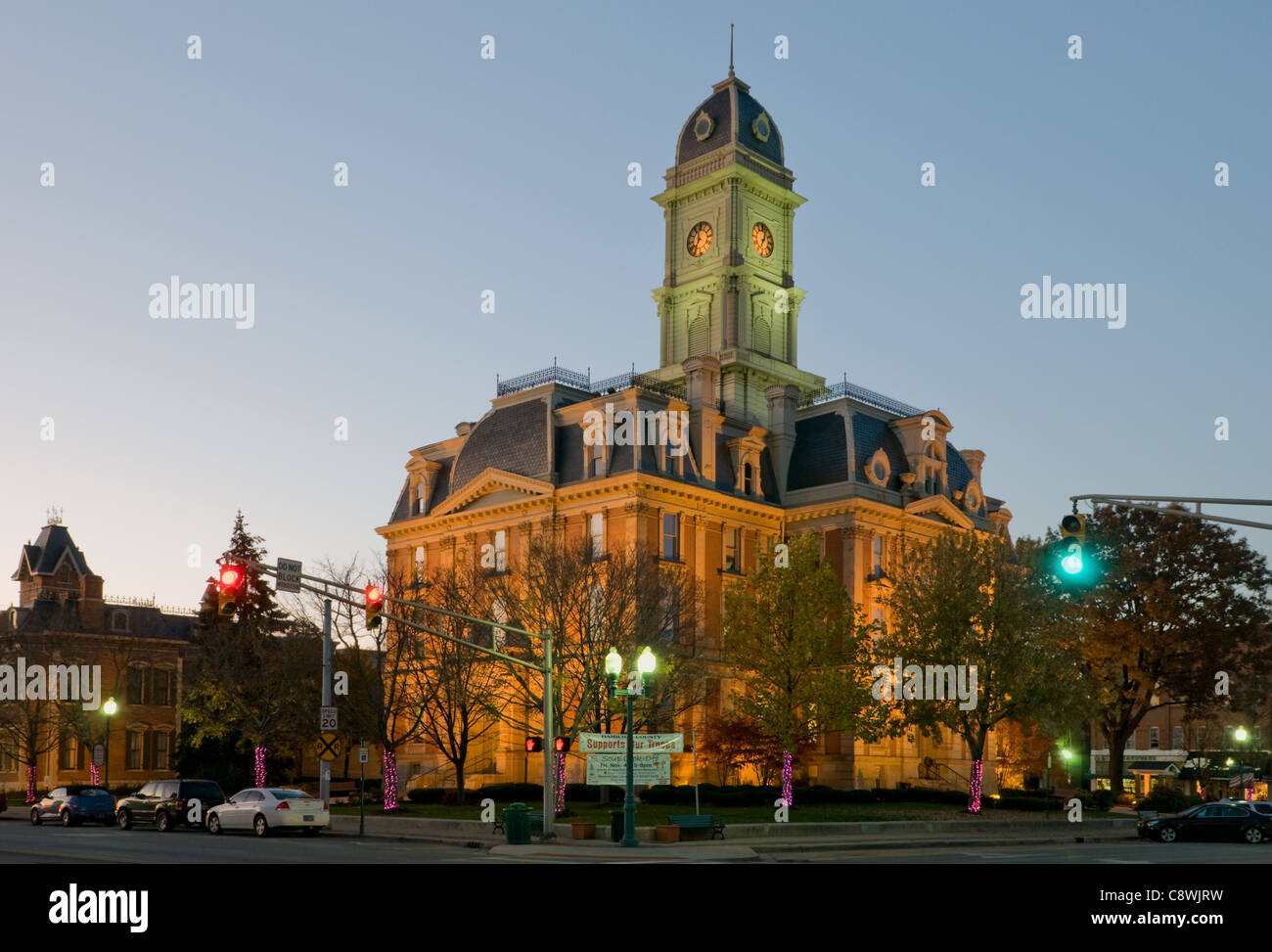 Pequeña ciudad Courthouse, Hamilton County, Noblesville, Indiana, EE.UU. Foto de stock