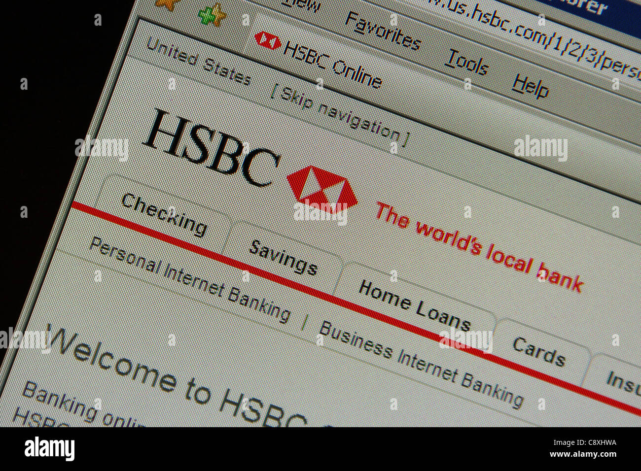 HSBC Banca online website Foto de stock