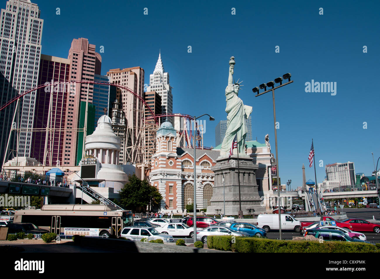 Casino De Nueva York Estatua de la libertad Strip de Las Vegas, la capital mundial del juego de Nevada de los Estados Unidos Foto de stock