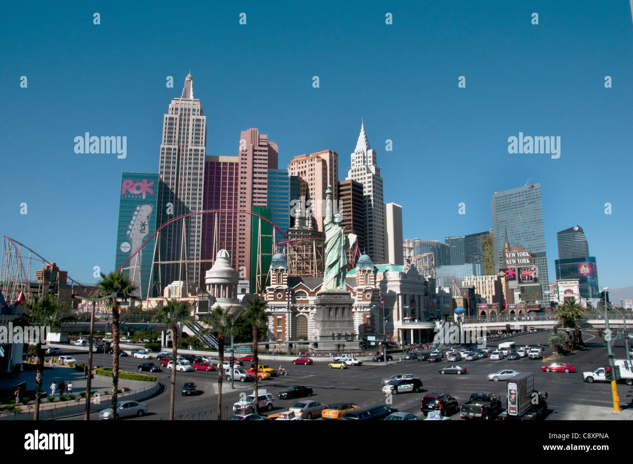 Casino De Nueva York Estatua de la libertad Strip de Las Vegas, la capital mundial del juego de Nevada de los Estados Unidos Foto de stock