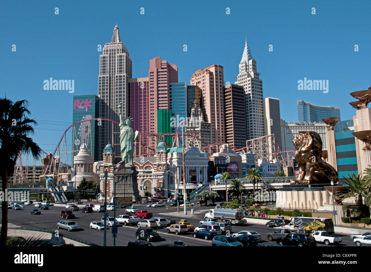 Casino De Nueva York Estatua de la libertad Strip de Las Vegas, la capital mundial del juego de Nevada de los Estados Unidos Foto de stock