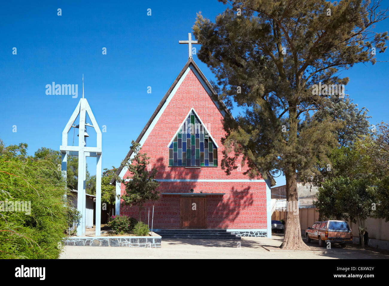 Iglesia Evangélica Luterana, Asmara, Eritrea, África Foto de stock