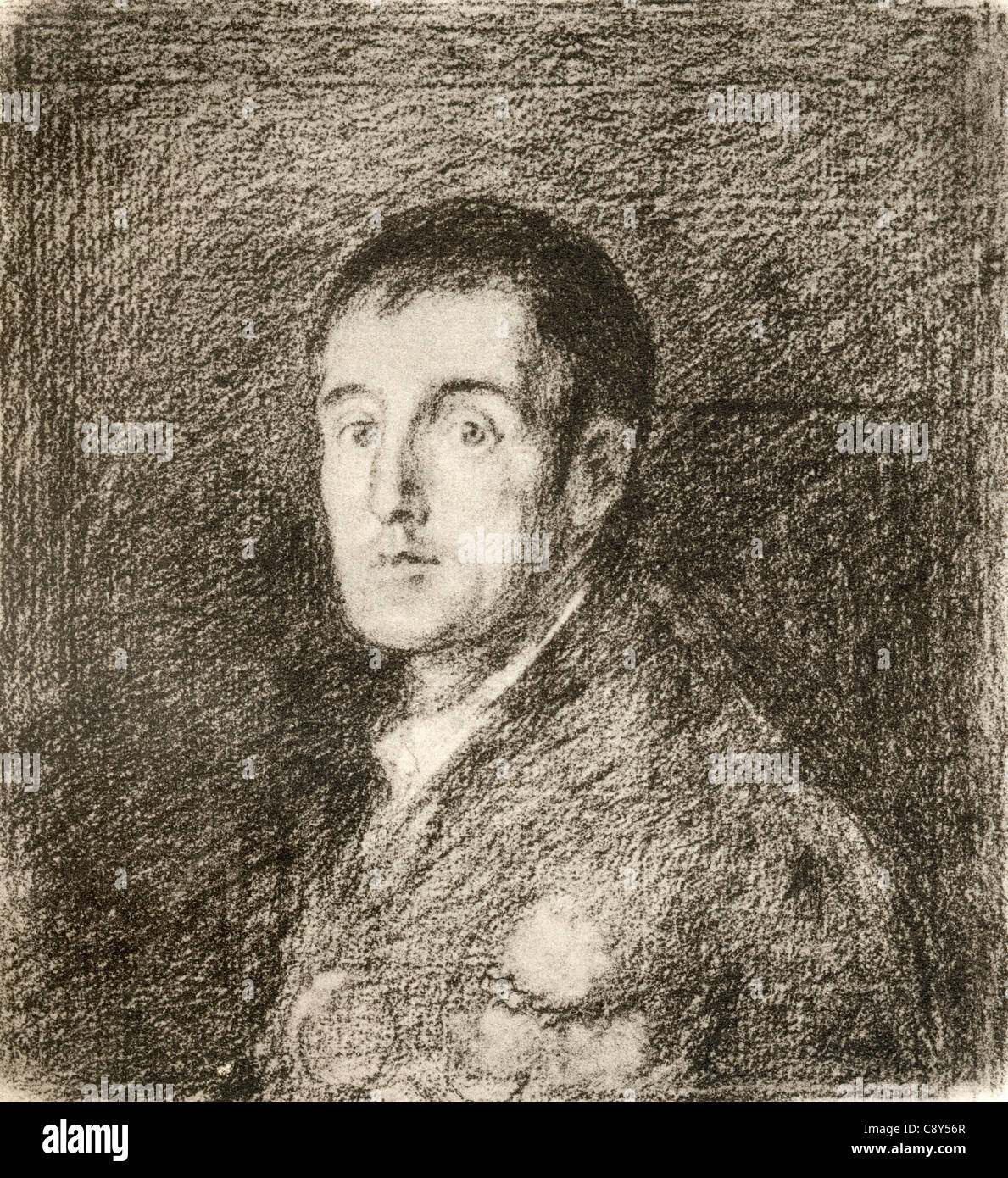 Arthur Wellesley, primer duque de Wellington, 1769 - 1852, después de que la obra de Francisco de Goya. Soldado británico y estadista. Foto de stock